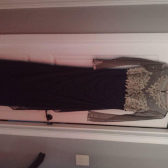 Elegant xcape Jewel Neck Long Sleeve Gown. . - Picture 5 of 8